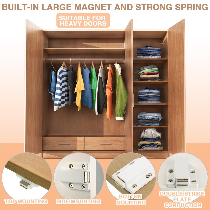 Zonon 8 Pack Magnetic Push Latch Heavy Duty Push to