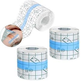 BetterJonny Waterproof Transparent Bandage 20 Metres 5 cm x 10 m Shower Plaster Waterproof Large PU Film Tape Transparent Plaster Roll Waterproof Bandage for Sports Shower Anti-Allergic