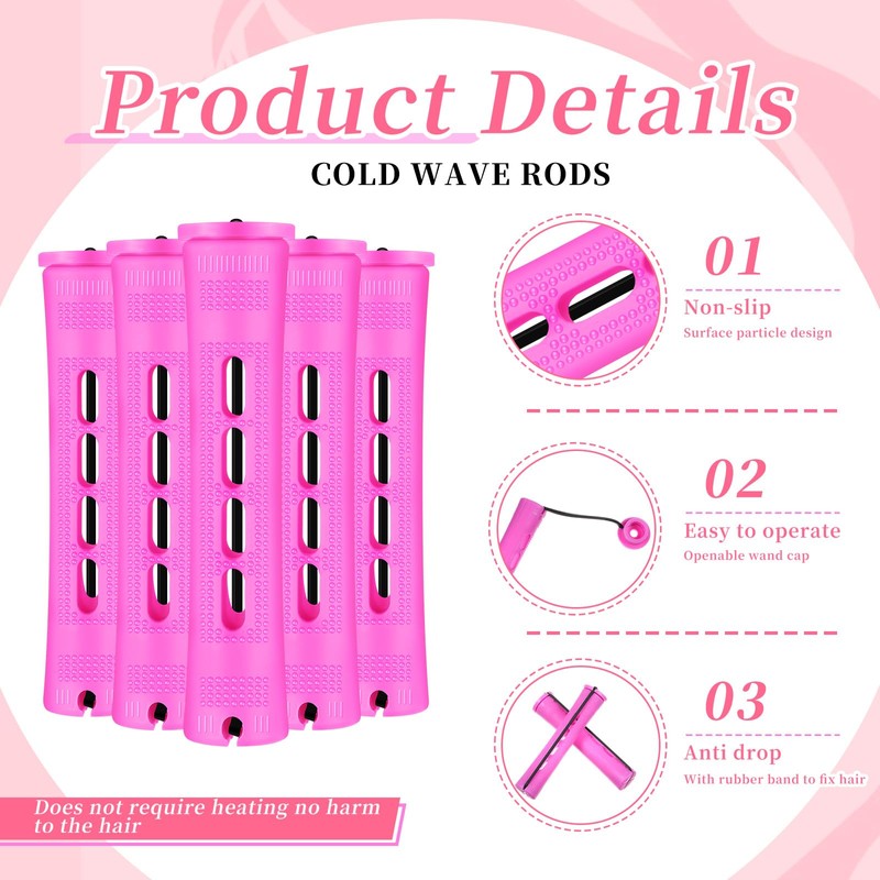 160 Pcs Perm Rods for Long Short Hair Plastic Rollers,