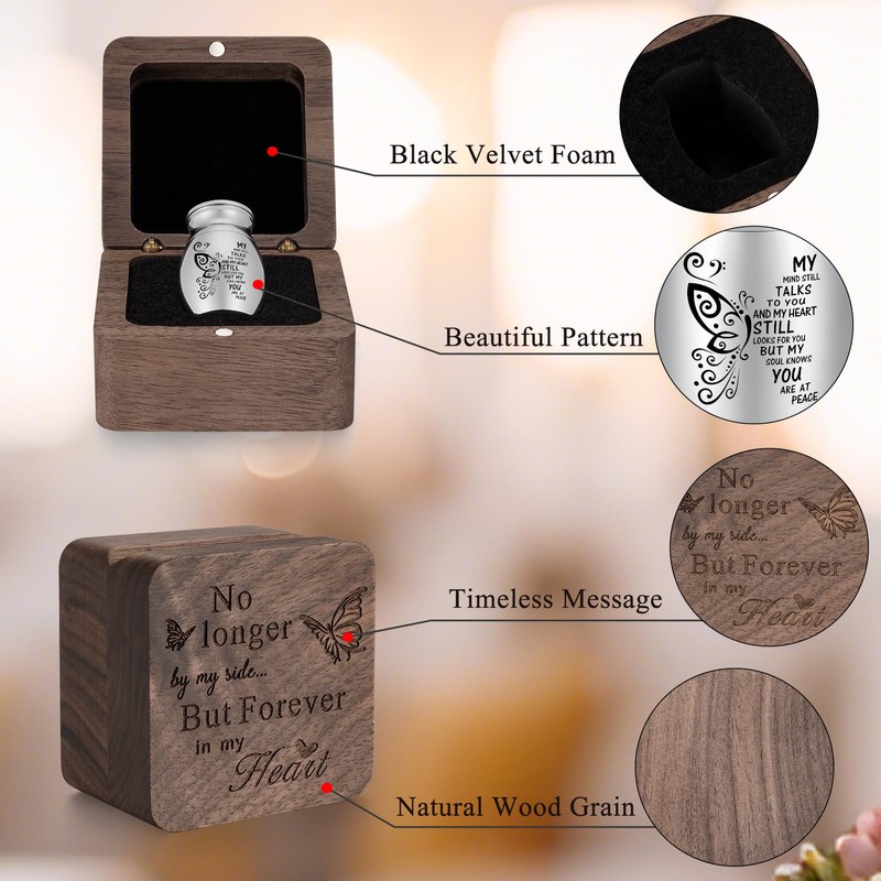 SOITIS Small Urns for Human Ashes Keepsake 1.2 Inches Stainless