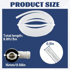 Esamploe 11Pcs Air Conditioner Drain Hose Kit,10FT Ac Drain Hose Kit with Steel Nail Hose Clips,3/5" Portable Ac Drain Hose Connector,Portable AC Hoses for Universal Mini-Split and Window AC