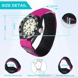 Sport Watch for Men Women Analog Quartz Watch Luminous Military Nylon Strap Hook Loop Wrist Watch Unisex for Teenagers Students, Large (Purple)