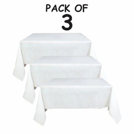 Disposable Table Cover Heavy Duty Dining Table Cover Paper Tablecloths For Parties Garden BBQ Birthday Christmas Wedding Holiday Dinner Banquet Baby Shower Party Supplies White 90cm X 90cm (Pack Of 3)
