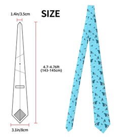 DORKEIXIA Shark Fin Ocean Dangerous Marine Men'S Novelty Tie Necktie Neckties For Mens Wedding Party Work Casual Holiday Party Gifts