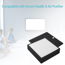 Byseacore S HEPA Filter Replacement Compatible with Smart Health Air Purifier, True HEPA(H13) Filter Carbon Filter Replacement for Smart Air Sqair Air Purifier