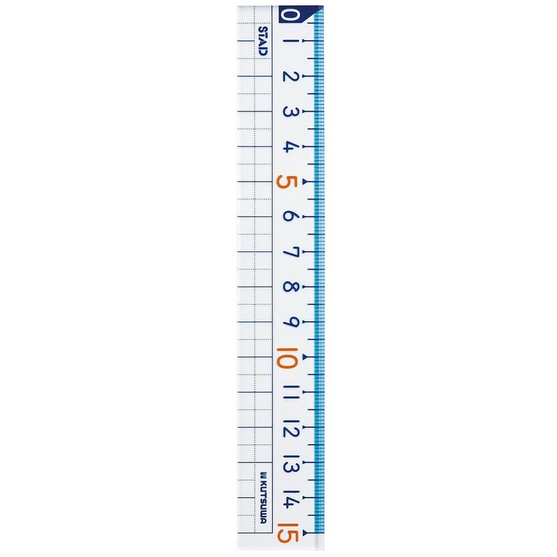 Kutsuwa STAD HS15A-10P Math Ruler, 5.9 inches (15 cm), Pack