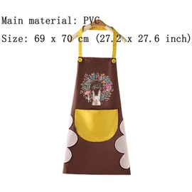 FAIRYGATE Cooking Apron BBQ Apron Adjustable Chef with Pocket Kitchen Cooking for Women Men Home Baking Gardening Craft Restaurant Work Aprons for Men Butchers A1815
