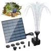 AISITIN Solar Fountain Pump DIY Kit, 6 Nozzles for Outdoor