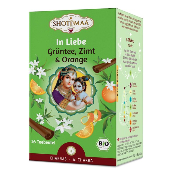 Shoti Maa Bio-Ayurveda-Tee In Liebe - Grüntee, Zimt & Orange,