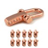 Shackle made of stainless steel, straight, with adjustable twist closure,