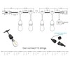 Banord Outdoor String Lights, 48FT Waterproof Patio Lights with 2W