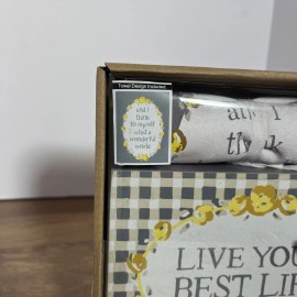 Kathy Live Your Best Life Box Sign & Dish Towel Set By Kathy Gift Set