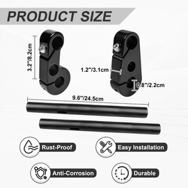 Billet Aluminum Pivot Handlebar Risers Clip On 7/8" Bar 3-1/2" Pullback Split HandleBar Fit for Can Am Spyder SE5/SM5 08-09 & RS 08-12 (Black)