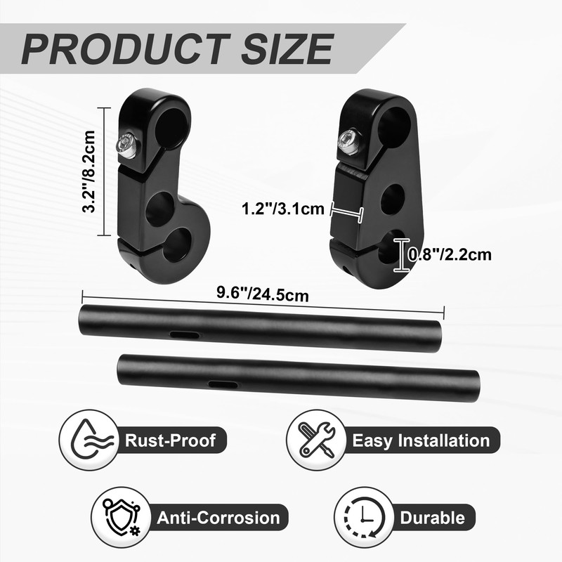 Billet Aluminum Pivot Handlebar Risers Clip On 7/8" Bar 3-1/2"