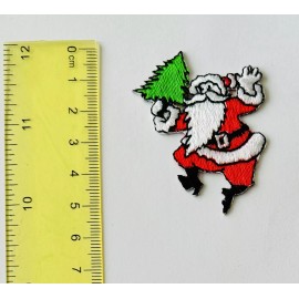 Santa  Claus Iron On Patch Christmas  Holidays Iron On Patch