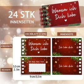BETESSIN Advent Calendar for Scratching "Warum ich dich liebe" - Romantic Couple Advent Calendar 2024 with 24 Love Messages to Fill in & Scratch Off - Gift Idea for Your Partner