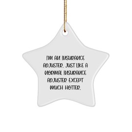 Insurance Adjuster Star Ornament, Funny Quote, Christmas Unique Gift for Insurance Adjuster Friends, Gifts from Men, Gifts for Insurance Adjusters