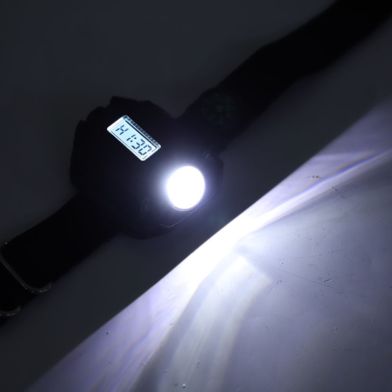 Outdoor Waterproof LED Portable Wrist Light Highlight Flashlight with Display