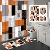Fall Orange Shower Curtain Set 4Pcs with Bathroom Rugs