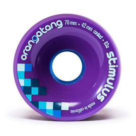 Orangatang Stimulus 70 mm 83a Freeride Longboard Skateboard Wheels (Purple, Set of 4)