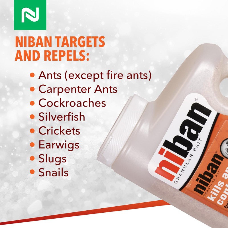 Nisus Niban Granular Bait, Weather-Resistant, Boric Acid Formula, Ants, Roaches,
