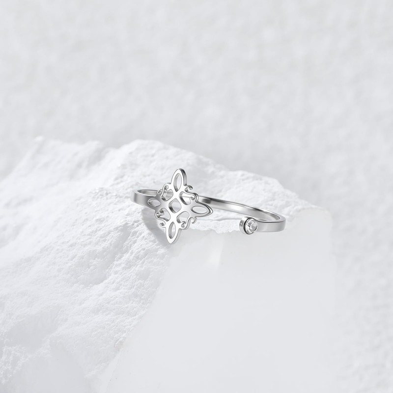 Witch‘s Knot Ring with for Women Adjustable Open Ring Witchcraft