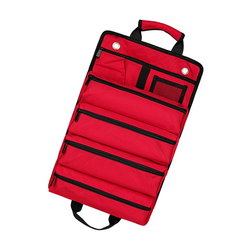 Tool Roll Bag Large Capacity 5 Grids Waterproof Portable Canvas
