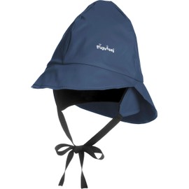 Playshoes Boy's Kids Waterproof Rain with Fleece lining Hat, Blue (Navy), Large (Manufacturer Size:51cm)