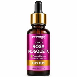 Aceite Rosa Mosqueta Puro PERENNIS  Aceite Facial Hidratante y Regenerador para Piel  Rosa Rubiginosa 100 Pura Prensada en Fro  Ideal para Gua Sha,...