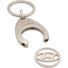 Generisch HMD00121 Keyring Logo Shopping Trolley Token Deposit Chip Pendant, Silver, One Size, silver