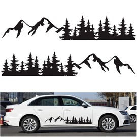 YULLING 1 Pair Mining Tree Forest Vinyl Graphics Kit DIY Car Side Body Stickers Decoration for Car, Truck, Camper, RV, Trailer,