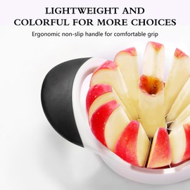 Apple Slicer Corer，4.72 Inch Apple Slicer Super Sharp Apple Cutter with 12 Stainless Steel Blades and Anti-slip Handle（White）