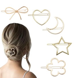 SGERUFZ 5 Stück Haarspangen mit Metallschleife für Damen und Mädchen, schick, schlicht, modisch, Haarschmuck, einfache Geschenke