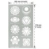 Aleks Melnyk No.415 Metal Stencil, Chakras, Mandala, Yoga, Symbols for