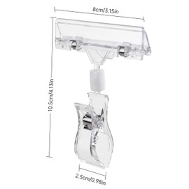 testyu Pack of 30 Plastic Rotating Sign Holders, Merchandise Sign Price Tags Holder, Rotating Price Sign Holder for Supermarket Price Display Home Office Memo Place Card Holder