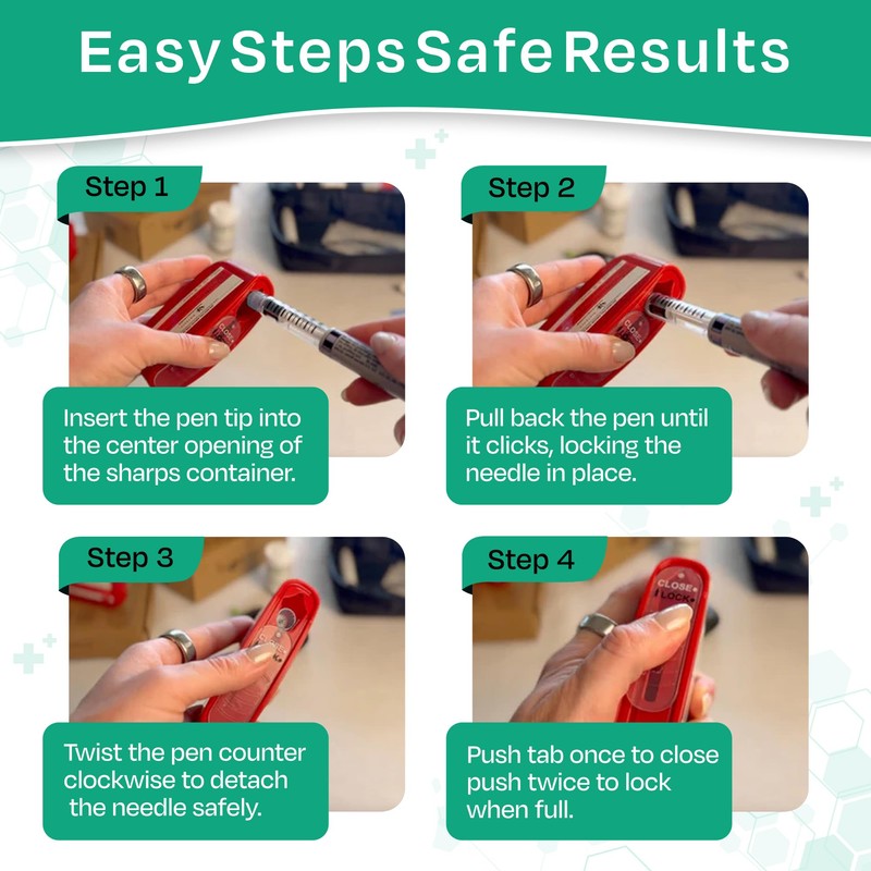 Pocket Travel Sharps Disposal Container - 80ml Pen Needle Container