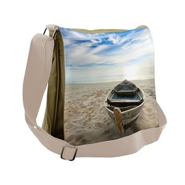 Lunarable Nautical Messenger Bag, Rustic and Marine Boat, Unisex Cross-body