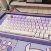 Gliging Keycaps 142 Keys Purple Rabbit Cute MOA Profile Dye-Sublimation