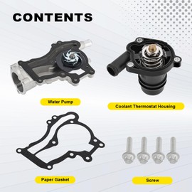 Water Pump Thermostat Kit Compatible with 2013-2020 Buick Encore 2011-2016 Chevy Cruze 2012-2020 Chevy Sonic 2013-2020 Chevy Trax L4 1.4L Turbocharged Engine Replaces# AW6662 25192709 55565336 902808