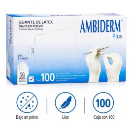 Guantes De Látex Plus Ambiderm Talla Mediana