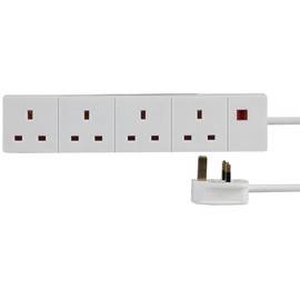 Extension Four Gang + NEON 1M, Power Outlet Strips Electrical, Qty X 1