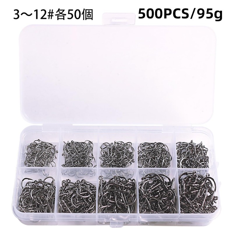 LeTradeJP Fishing Hooks, High Carbon Steel, High Strength, Corrosion Resistant,