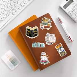 50 Pcs Book Stickers, Bookish Journal Stickers Bookish Reading Stickers, Cute Waterproof Stickers, Funny Bookish Stickers for Readers, for Teens Adults Journal Stickers Gift