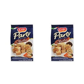 Gastone Lago Party Wafers Chocolate Cream Filling 8.82 oz, 250g (Pack of 2) (Chocolate, 2-Pack)