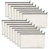 15 Pack Blank Cotton Canvas DIY Craft Zipper Bags Pouches
