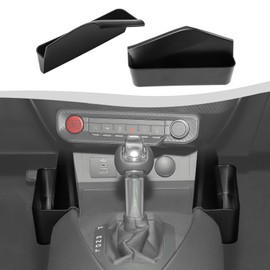 SQQP Gear Shifter Console Side Storage Box Compatible with Ford Mustang 2024-2025+, Shifter Side Tray Interior Accessories(Black)