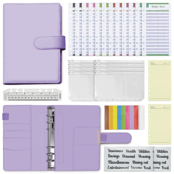 KASTLO A6 PU Leather 51pcs Budget Binder Notebook - Money