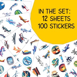 100pcs Airplane Stickers for Kids Waterproof Decals for Water Bottles Laptop Luggage Computer Scrapbooking Teens Adults Girls Funny Party Birthday Decorations