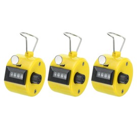 PATIKIL Clicker Counter 3 Pack Handheld Tally Counter Mechanical 4-Digit Number Click Distance Counter for Coaching Knitting Golf Rounds Fishing Yellow