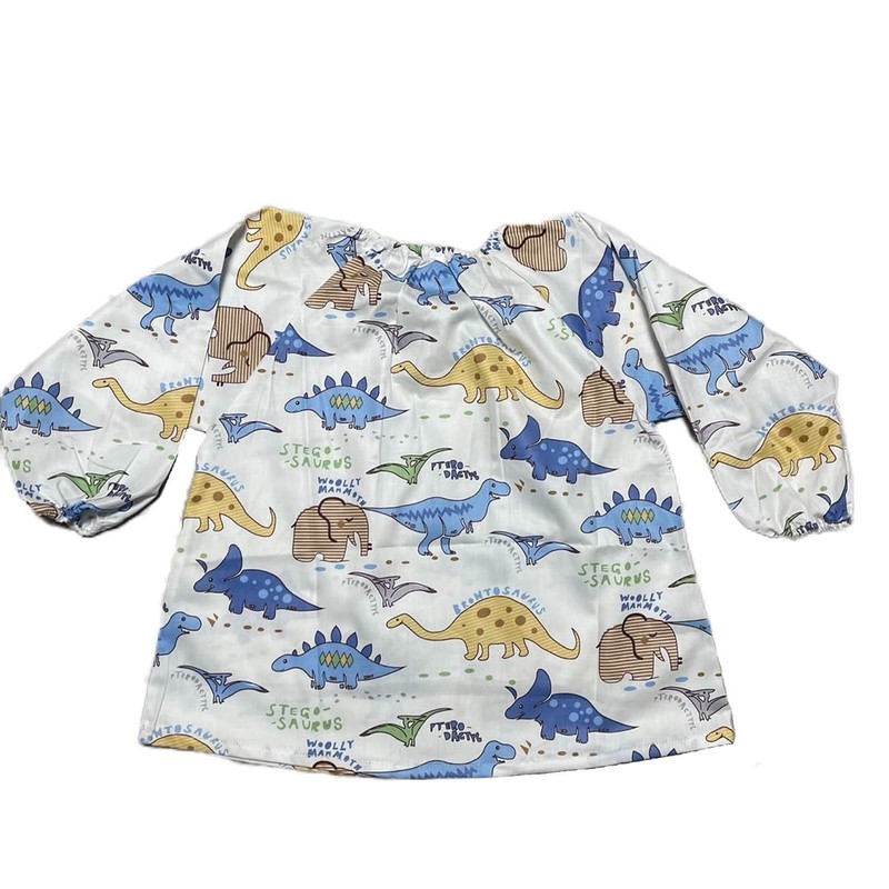 Miki Kids m-ap012 Children's Apron, Long Sleeve, Smock, For Meals,